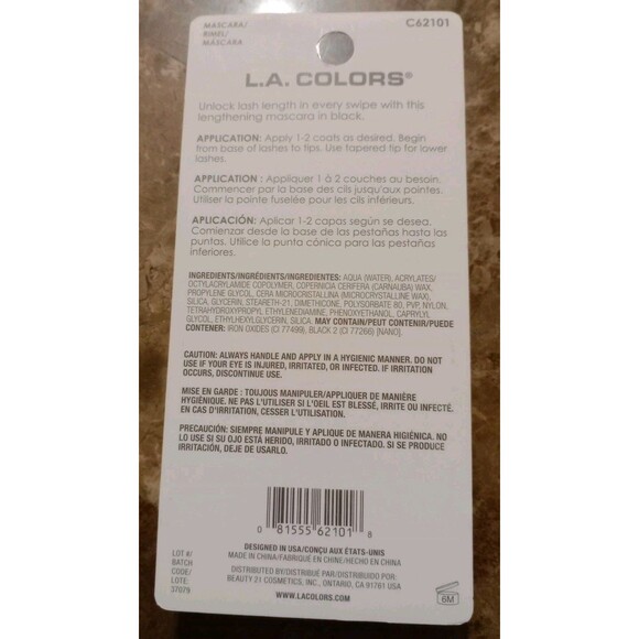 L.A. Colors Mascara Totally Iconic Lengthening Mascara Black #C62101 Cosmetics - Picture 3 of 3